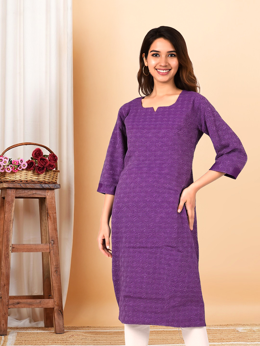 Picture of Elegant Textured  Straight Kurta